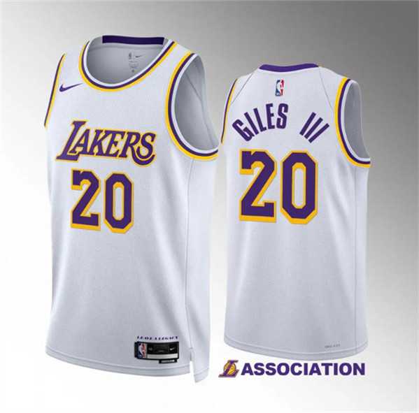 Men%27s Los Angeles Lakers #20 Harry Giles Iii White Association Edition Stitched Basketball Jersey Dzhi